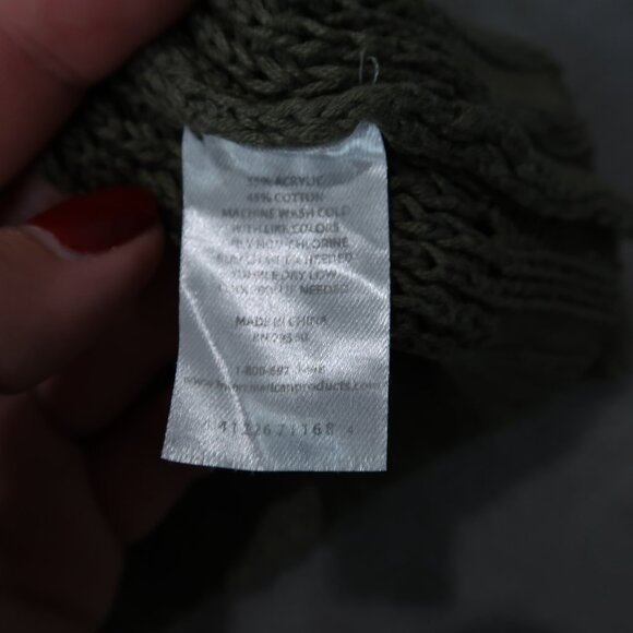 Dip Shirt Womens M Green Sweater Knit Crew Neck Pullover Sweatshirt Cotton - Picture 13 of 14